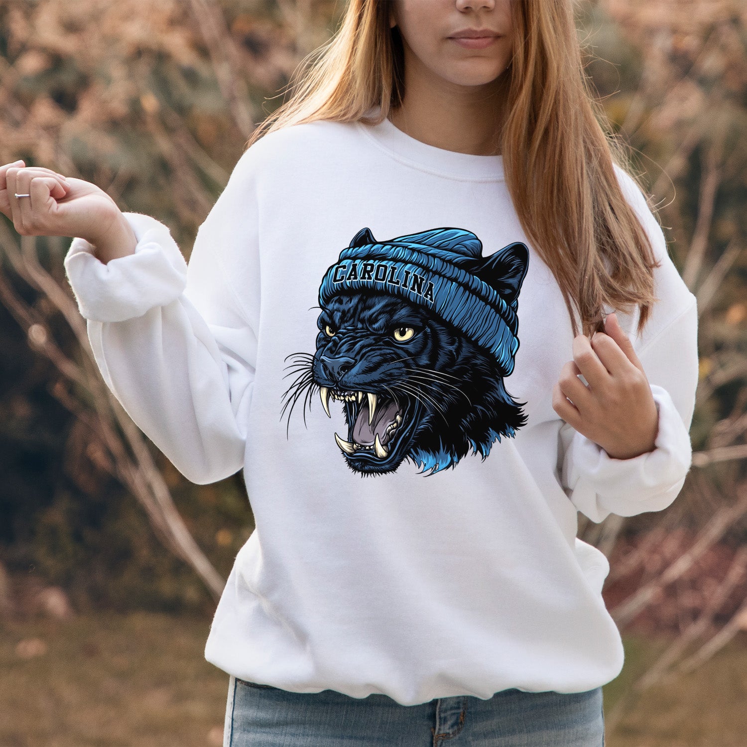 Carolina Beanie Panther Vintage Cartoon Unisex Sweatshirt