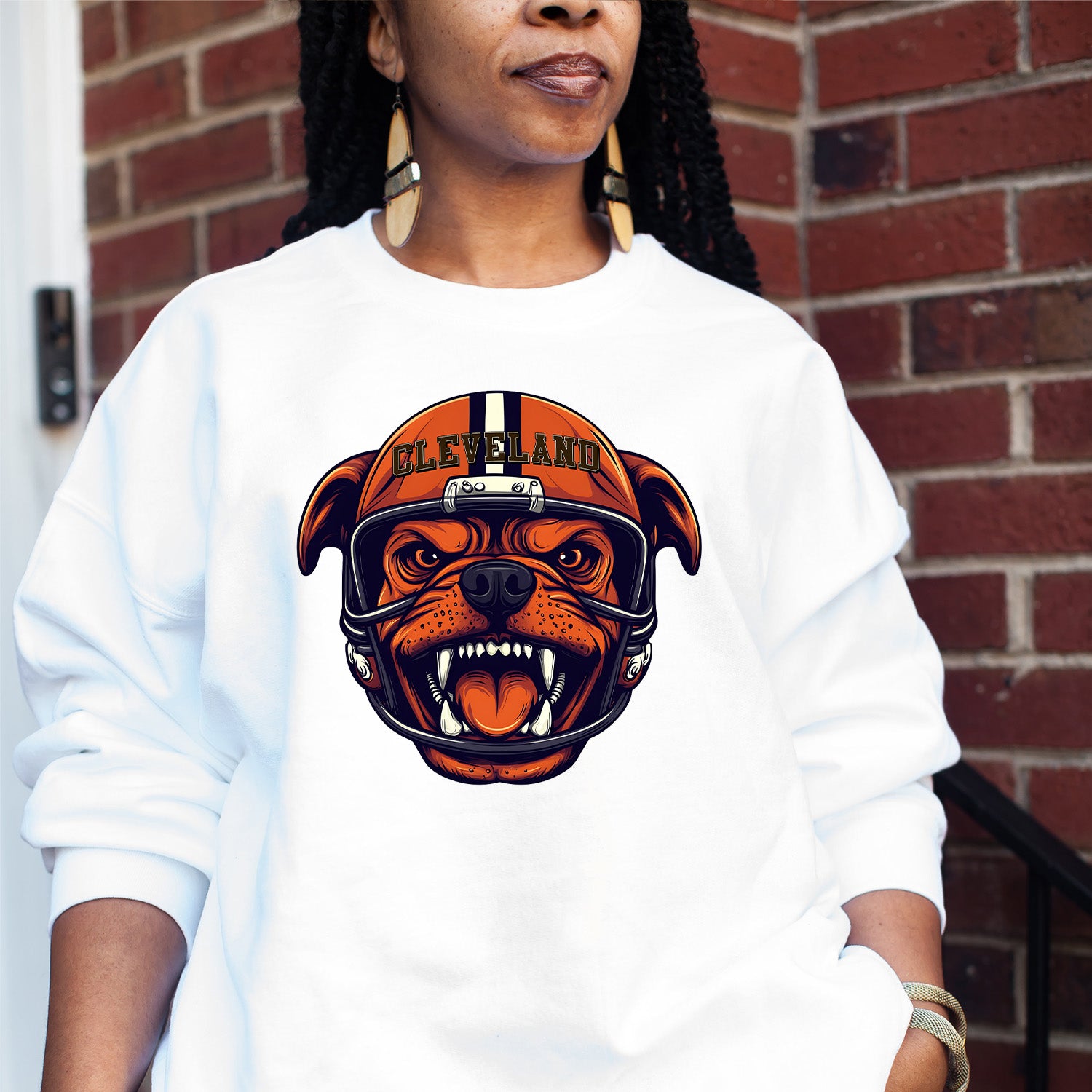 Cleveland Dog Helmet Vintage Cartoon Unisex Sweatshirt