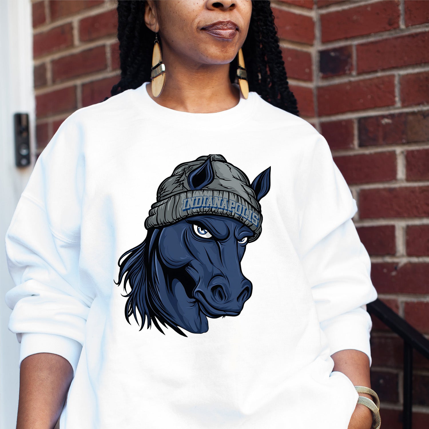 Indianapolis Beanie Vintage  Cartoon Unisex Sweatshirt