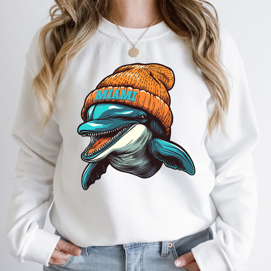 Miami Beanie Vintage Cartoon Unisex Sweatshirt