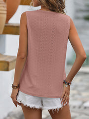 Spliced Lace V-Neck Sleeveless Tank