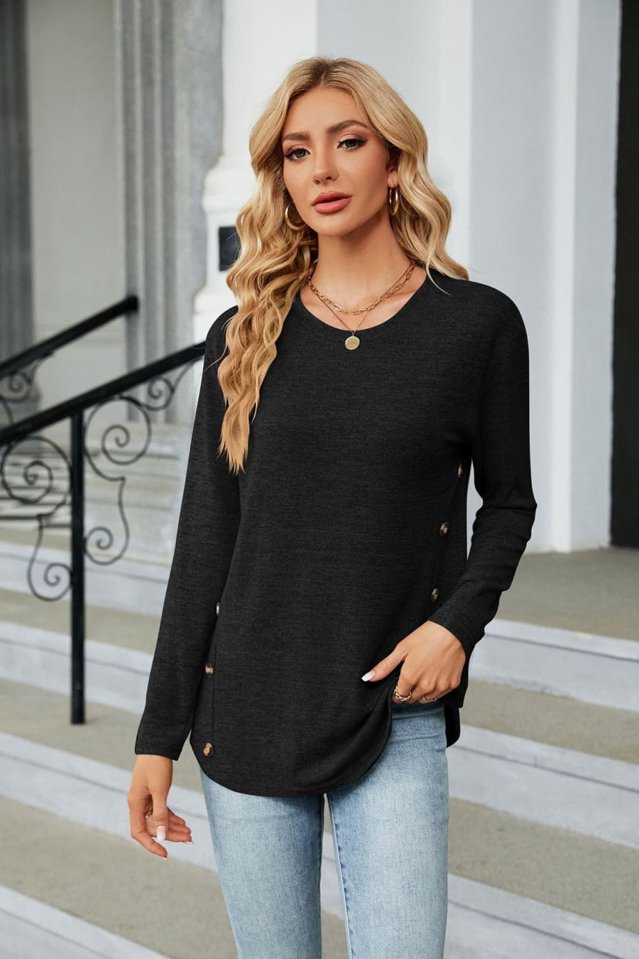 Round Neck Long Sleeve T-Shirt