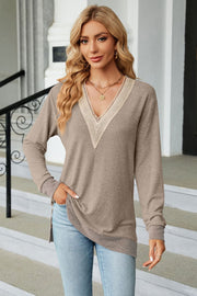 V-Neck Long Sleeve T-Shirt