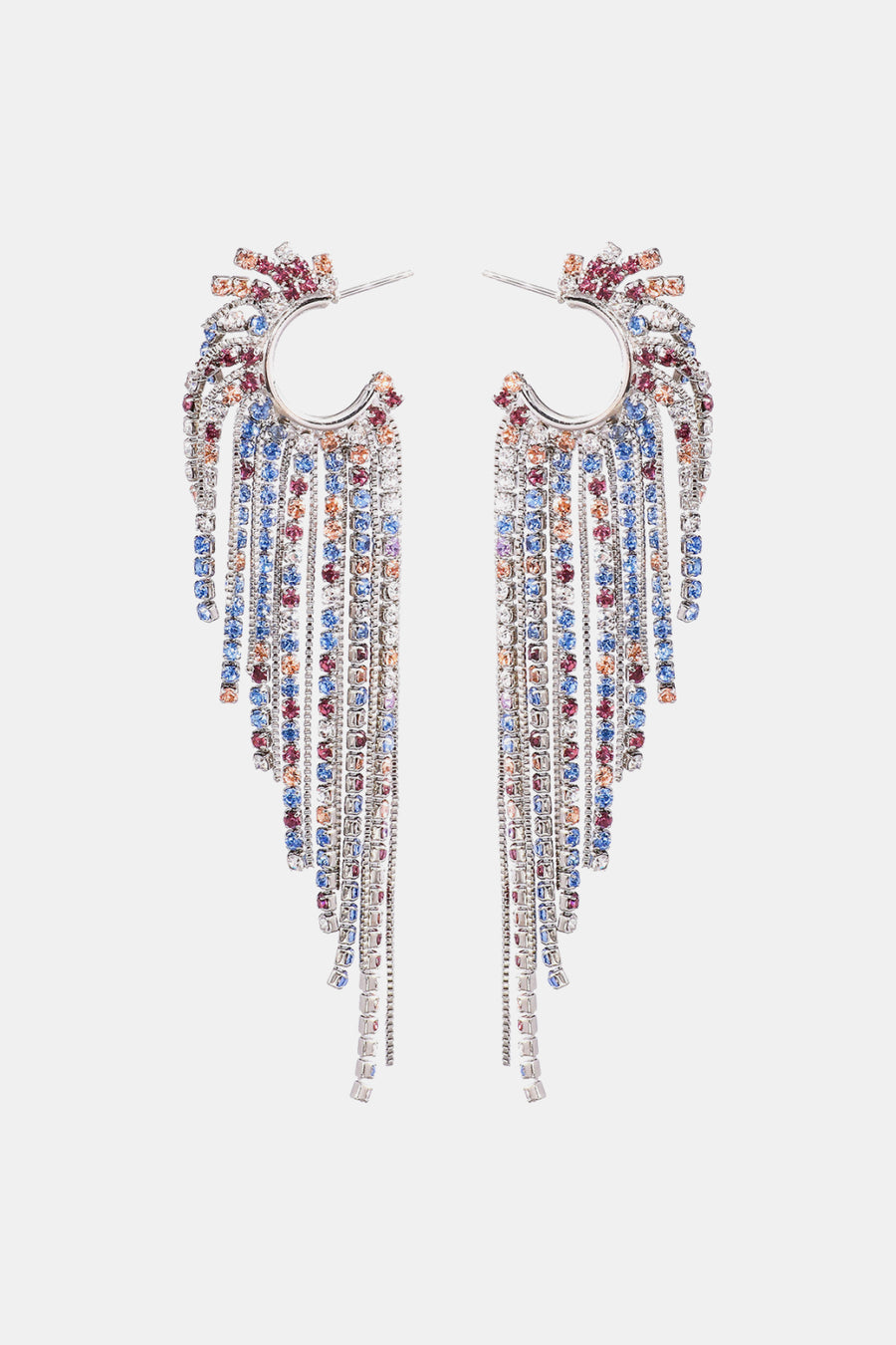 Fringed Rhinestone Zinc Alloy Dangle Earrings