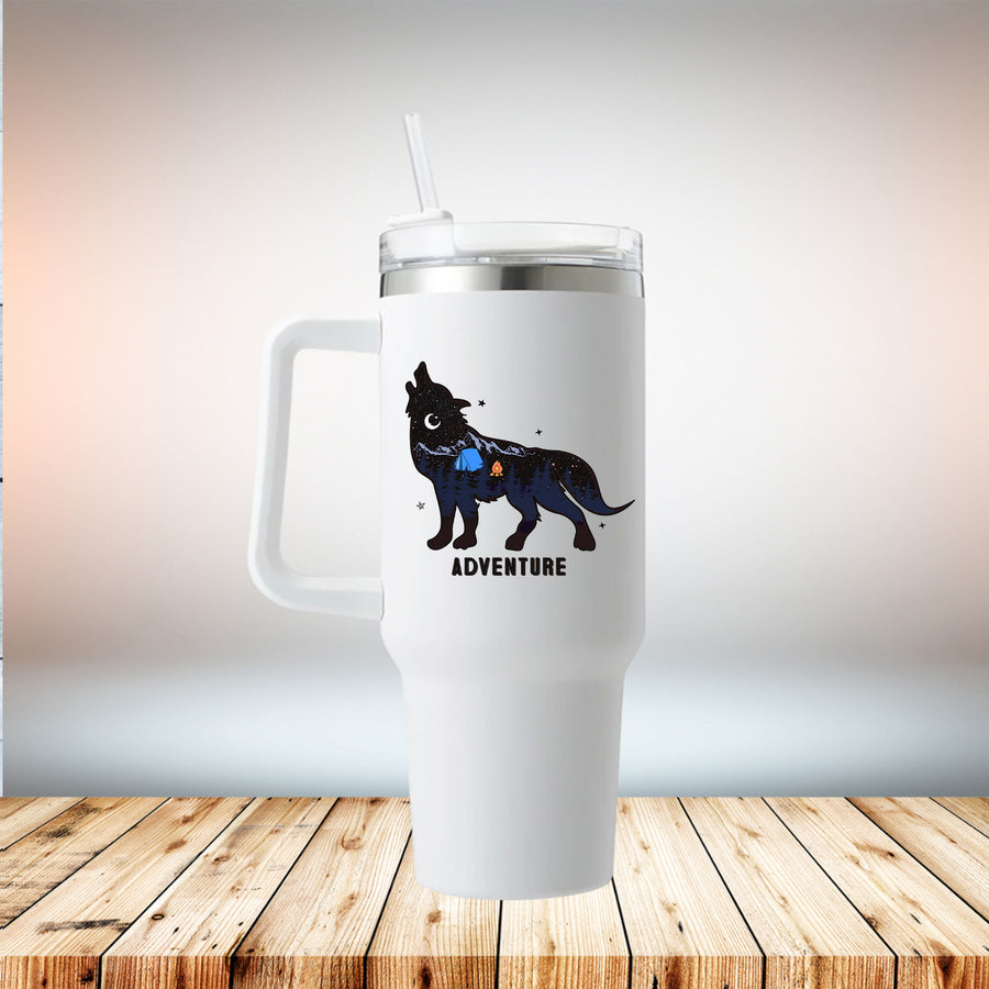 Adventure Wolf 40oz Travel Mug