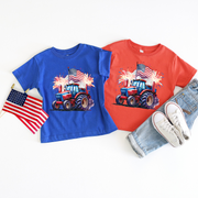 American Flag Tractor Youth T-shirt