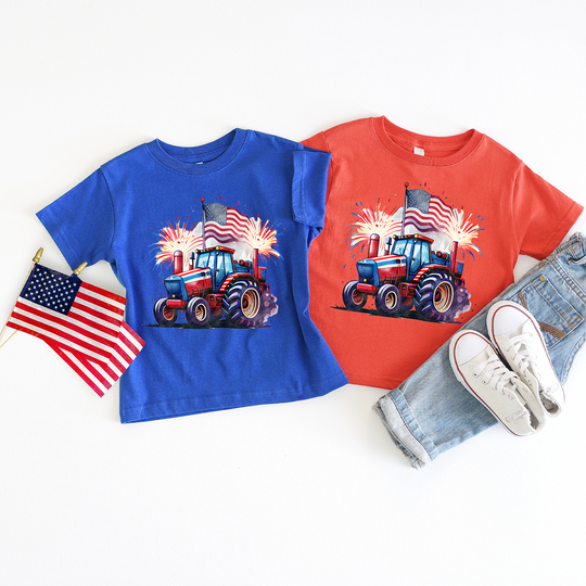 American Flag Tractor Youth T-shirt