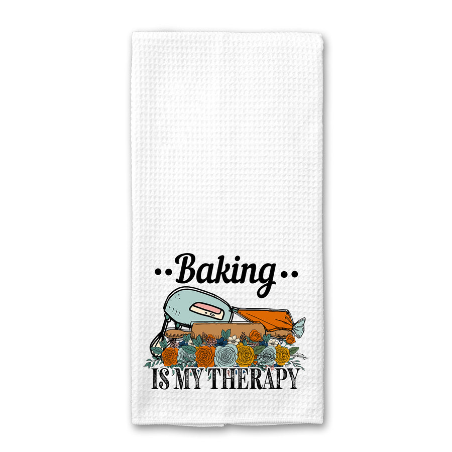 Baking is My Therapy Kitchen Towel