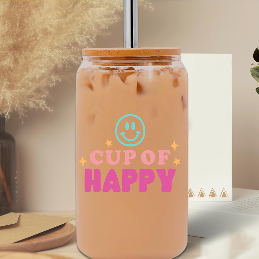 Cup Of happy Glass Can Tumbler