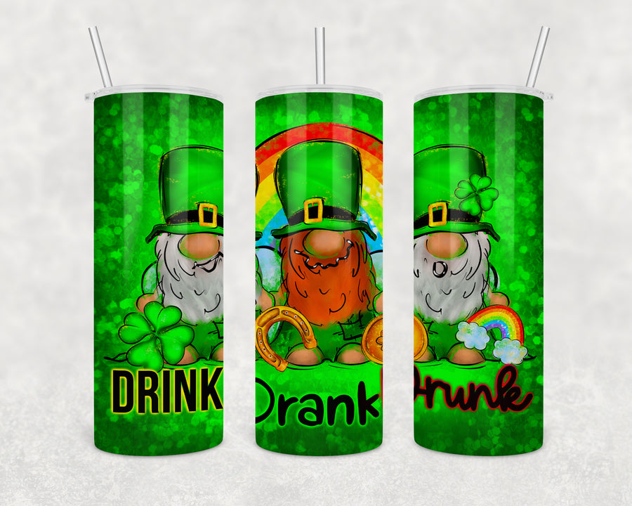Drink Drank Drunk Gnomes 20oz Skinny Tumbler