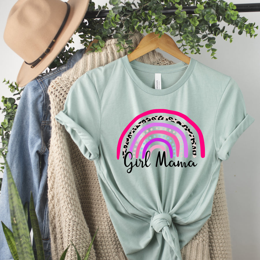 Girl Mama Leopard Rainbow Unisex T-shirt