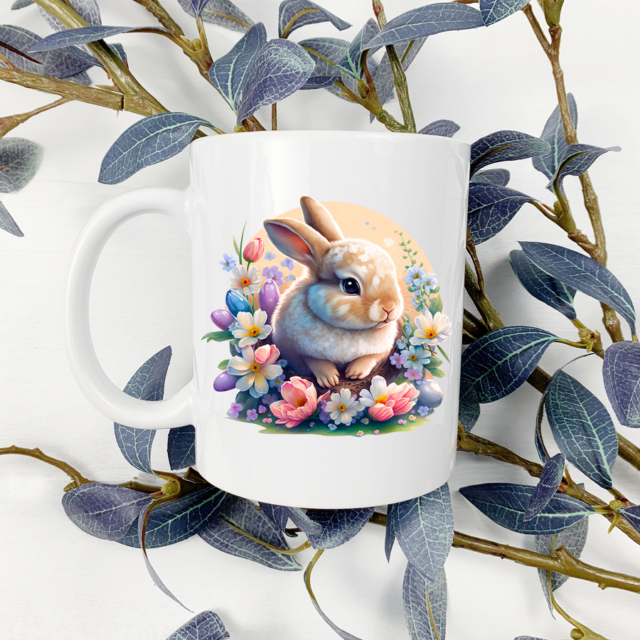 Easter Floral Bunny 15oz Mug