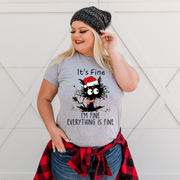 Everything is Fine Christmas Cat Unisex T-shirt