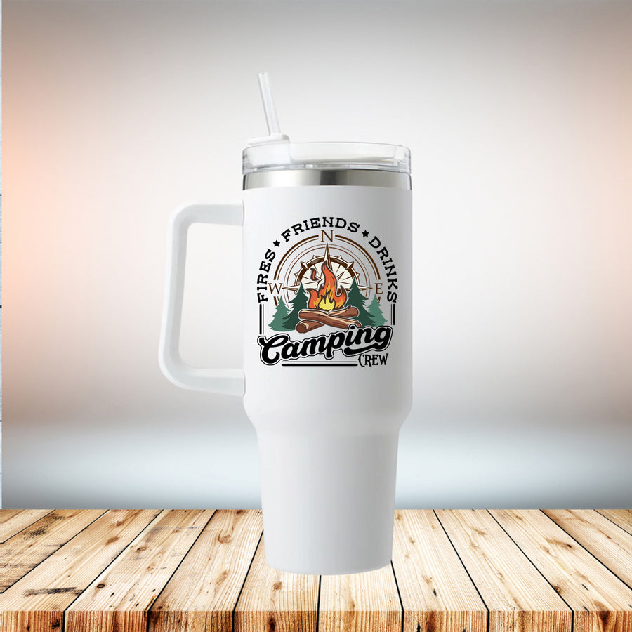 Fires Friends & Drinks 40oz Travel Mug