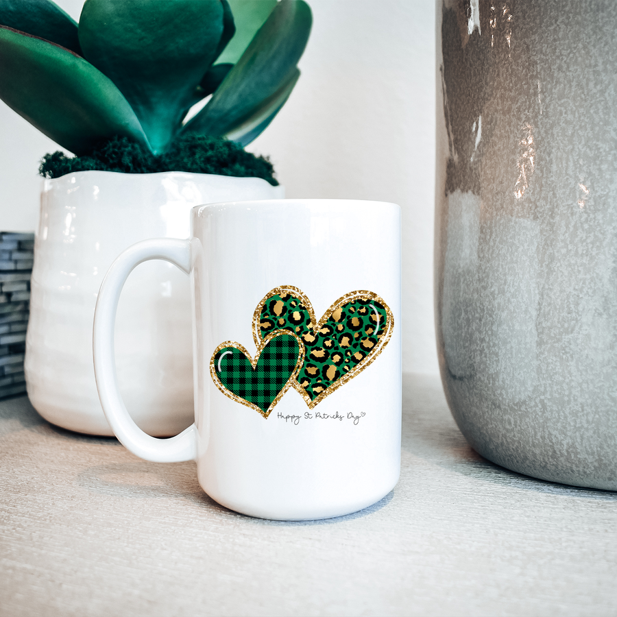 Happy St. Patricks Day Hearts 15oz Mug