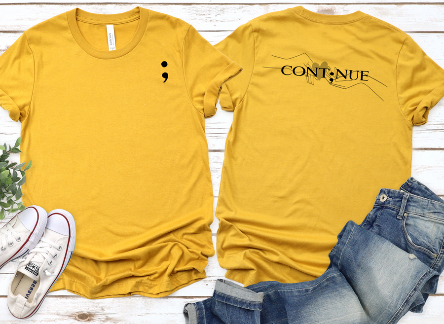 Continue - Front Left Pocket and Back Print Unisex T-shirt