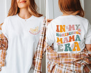 Butterfly Homeschool Mama Back Unisex T-shirt (Left Pocket and Back)