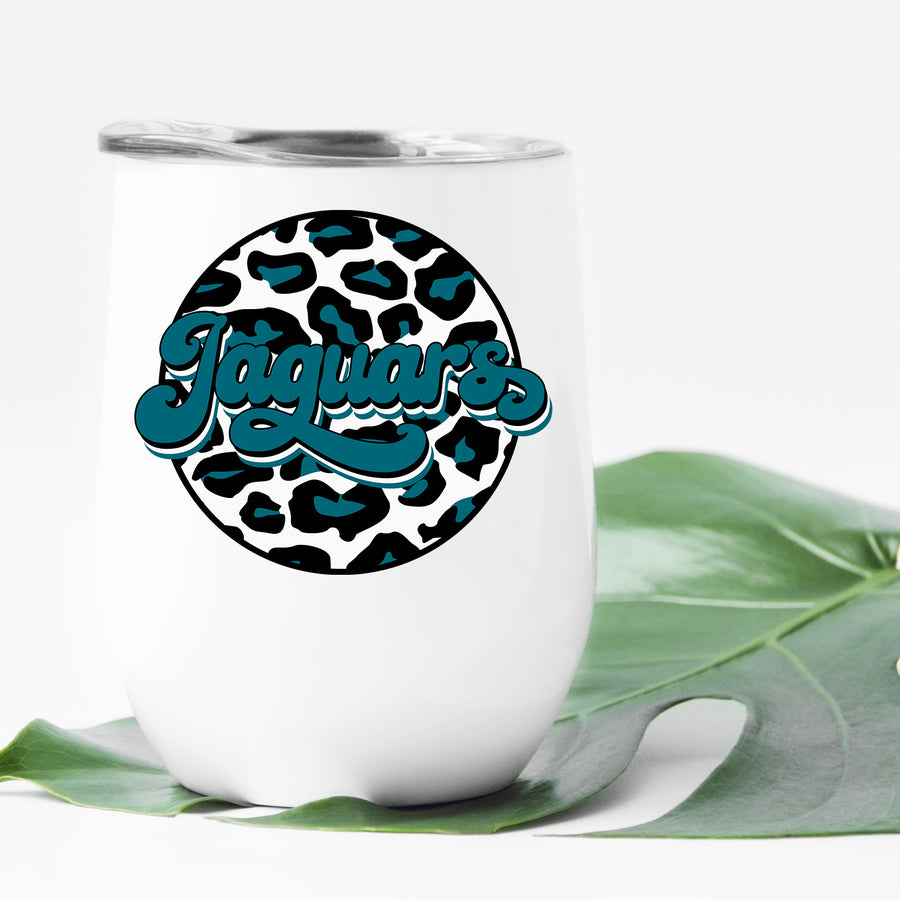 Jaguars Leopard Circle Wine Tumbler