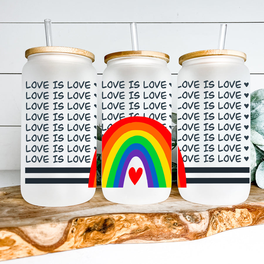 Love is Love Glass Can Tumbler