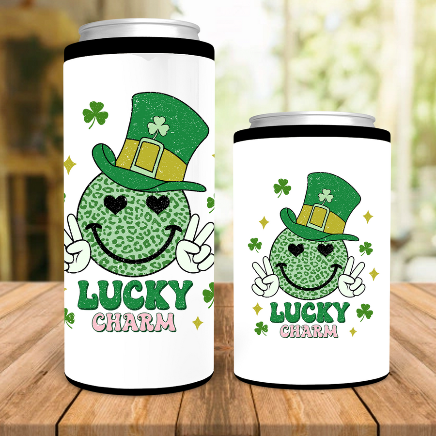 Lucky Charm Smiley Face  Can Cooler