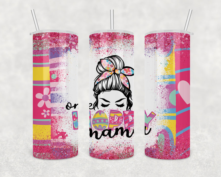 One Hoppy Mama Messy Bun 20oz Skinny Tumbler