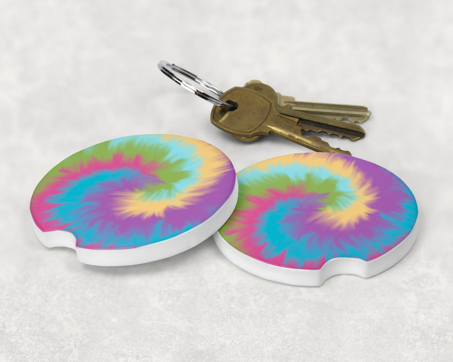 Pastel Tie Dye Car Coaster