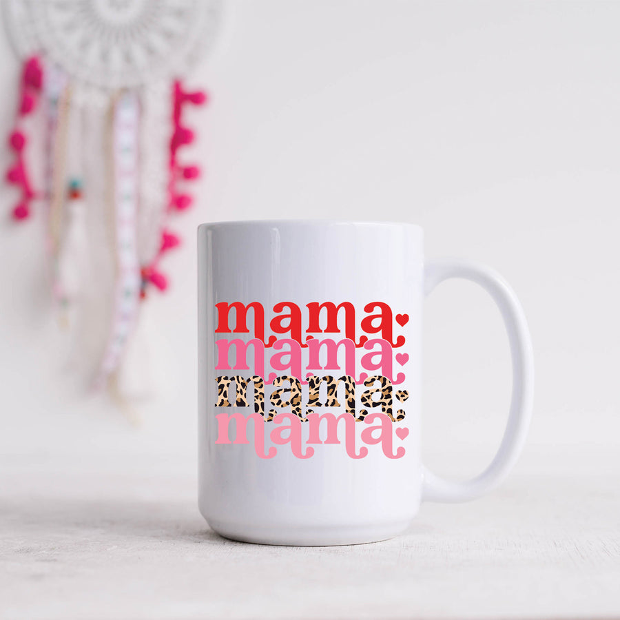 Pink Leopard Mama 15oz Mug
