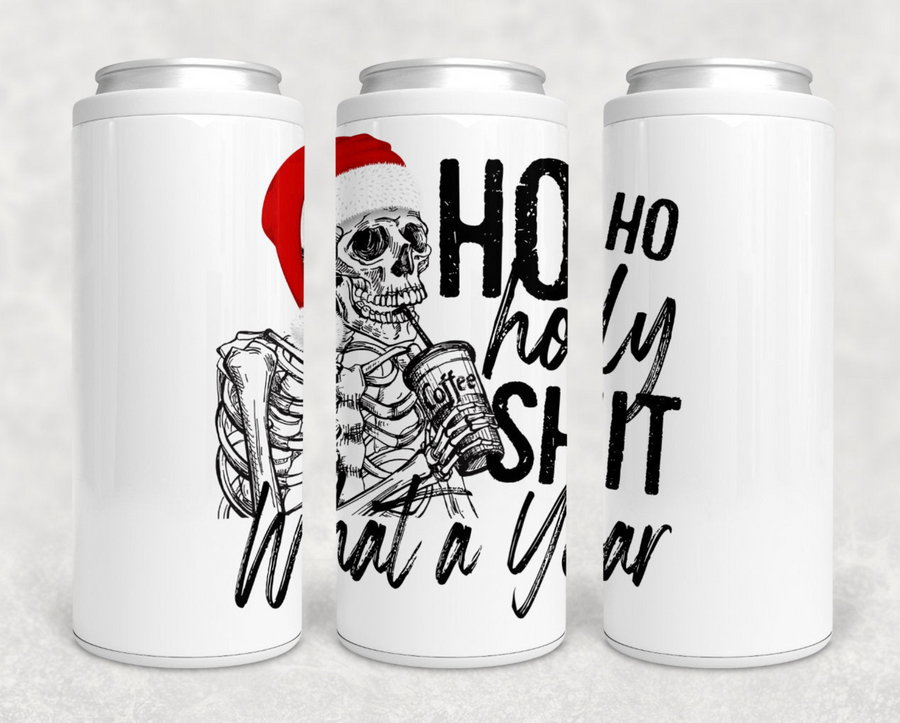 Ho Ho Ho Holy Shit What a Year Skinny Can Cooler