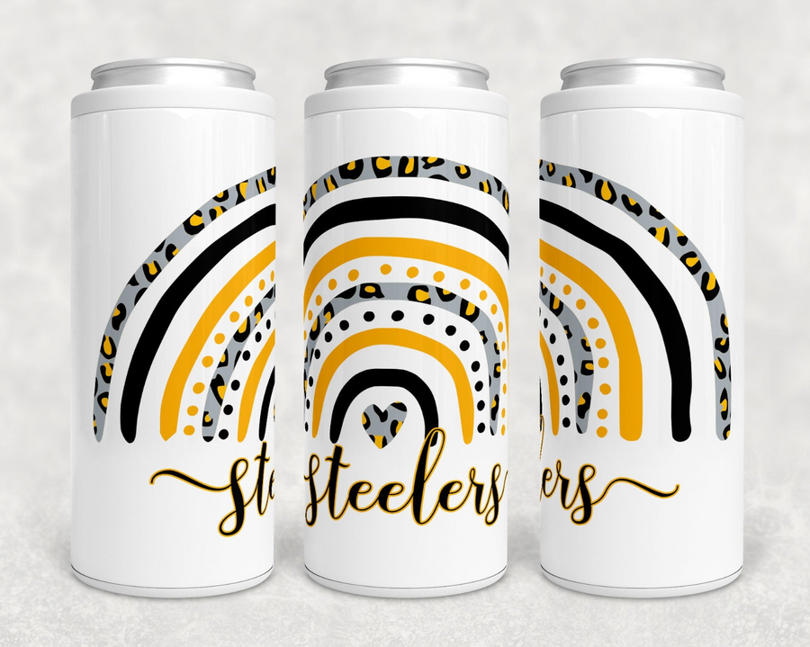 Steelers Rainbow Skinny Can Cooler - Pittsburgh