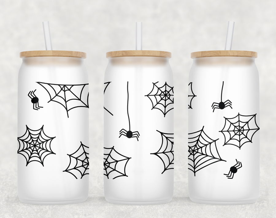 Spider Web Glass Can Tumbler