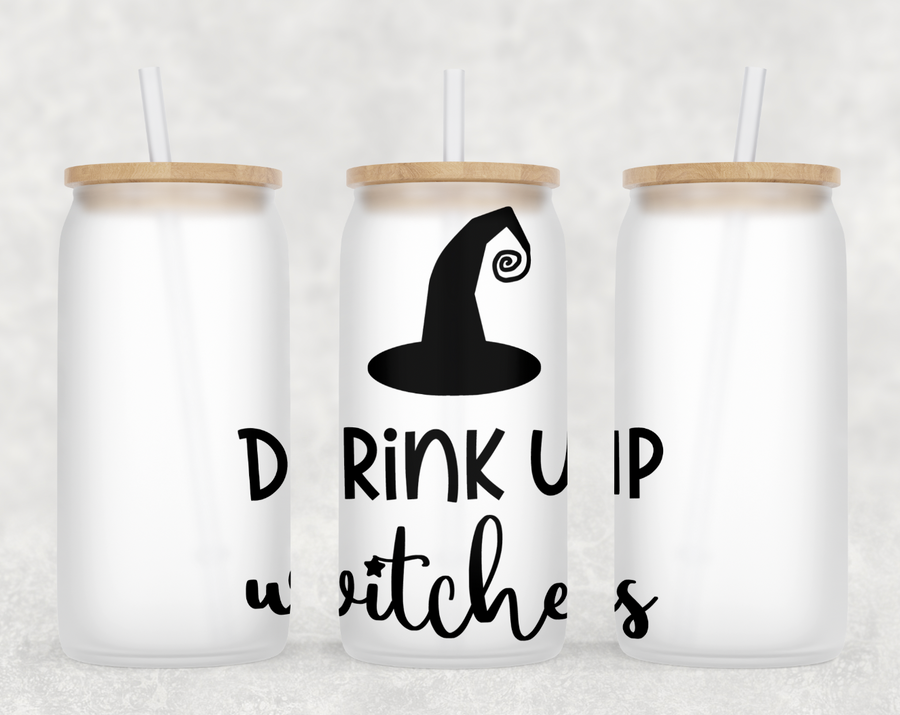 Drink Up Witches Glass Can Tumbler