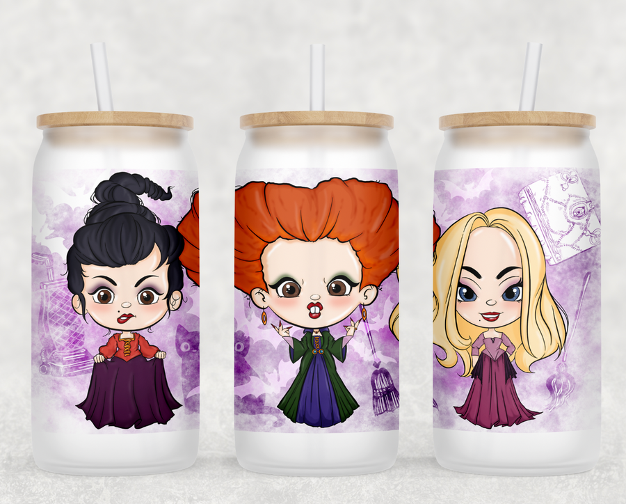 Sanderson Sisters Coffee Glass Can Tumbler