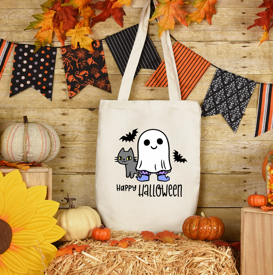 Cute Ghost Halloween Tote Bag