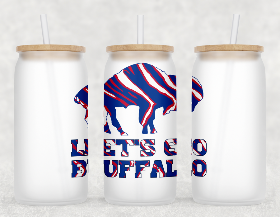 Let's Go Buffalo Glass Can Tumbler