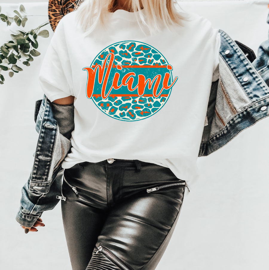 Distressed Leopard Miami Unisex T-shirt