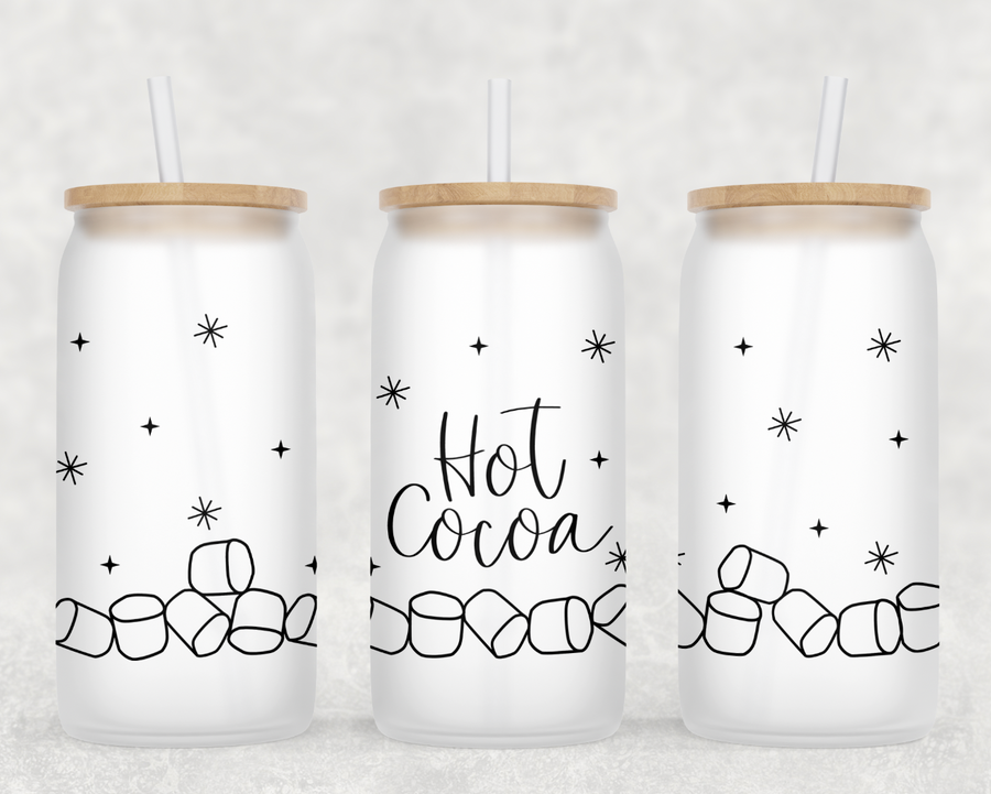 Hot Cocoa Glass Can Tumbler