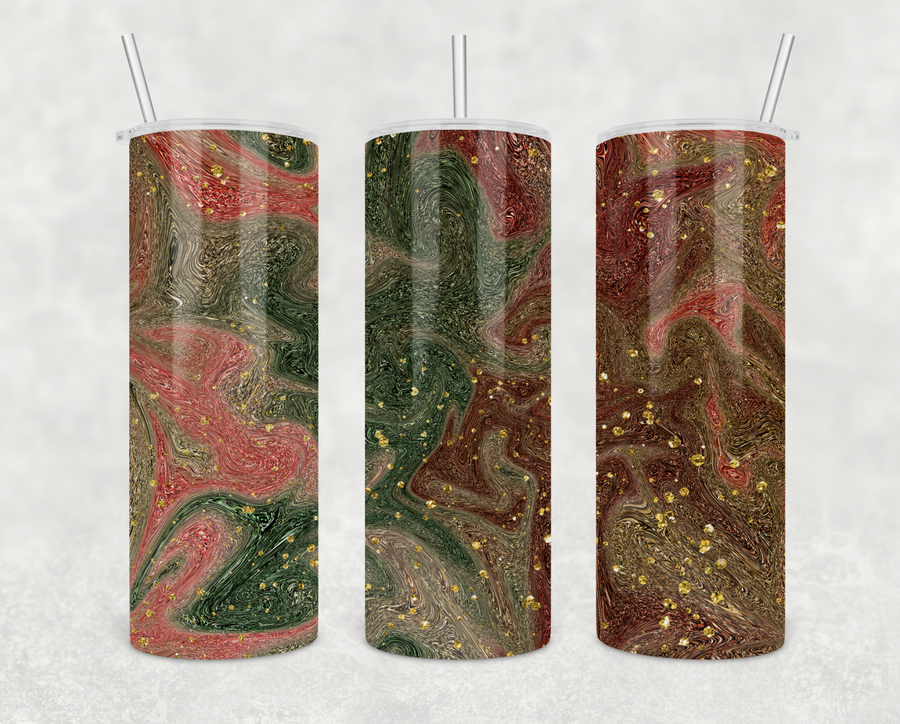 Marble Christmas 20oz Skinny Tumbler