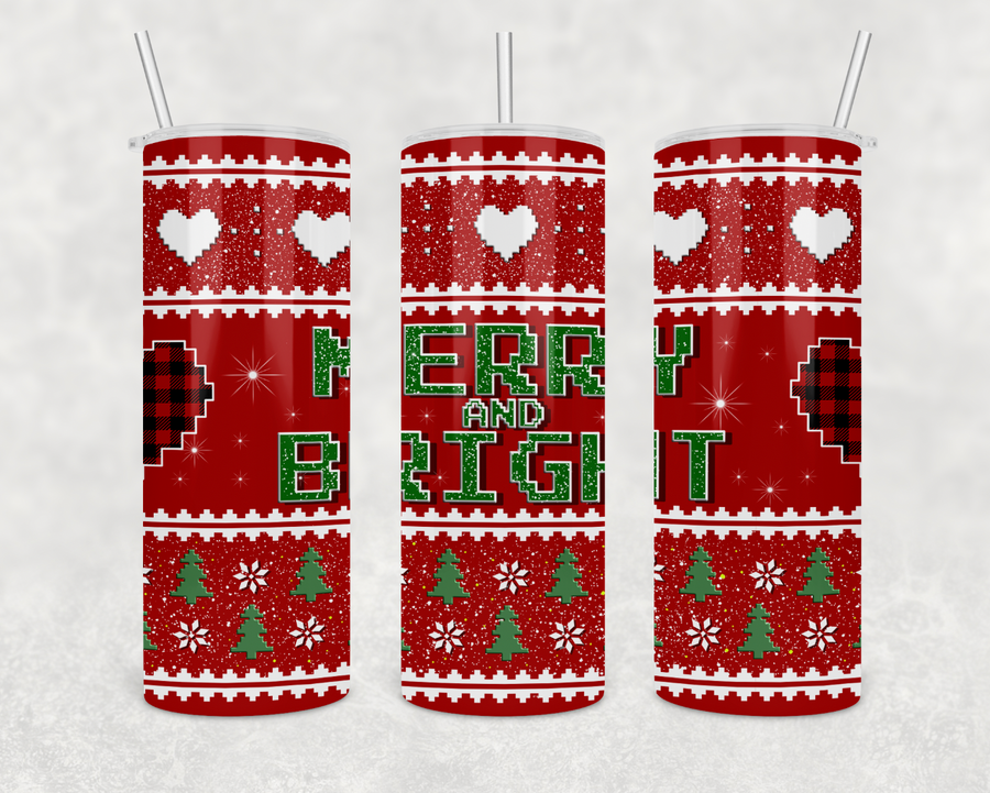 Merry and Bright 20oz Skinny Tumbler