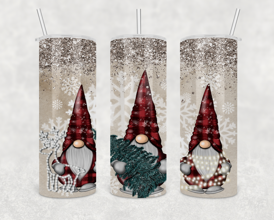 Festive Gnomes 20oz Skinny Tumbler