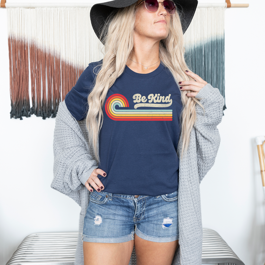 Retro Rainbow Be Kind Unisex T-shirt