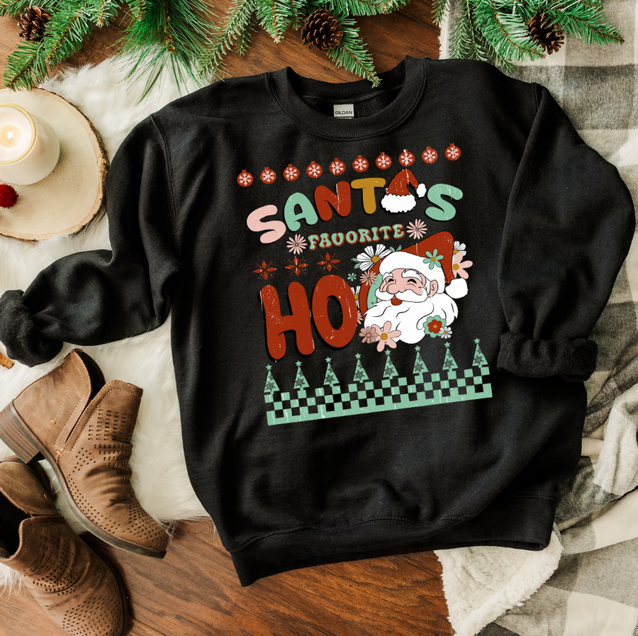 Retro Santa's Favorite Ho Ugly Sweatshirt