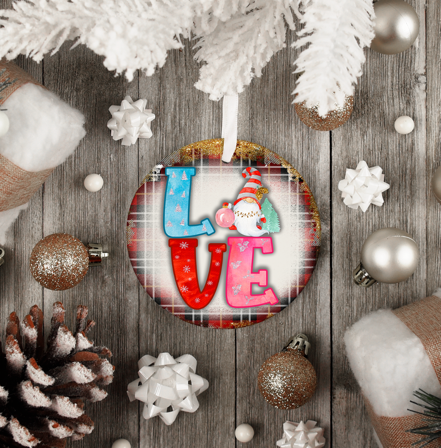 Gnome Christmas Love - Holiday Ornament