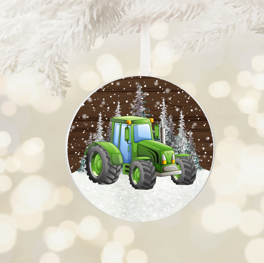 Green Tractor - Holiday Ornament