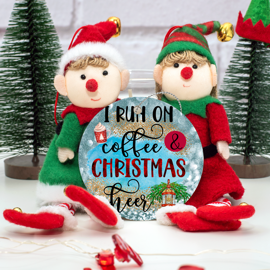 Coffee and Christmas Cheer - Holiday Ornament