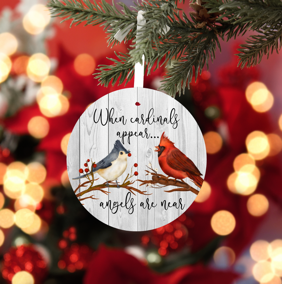 When Cardinals Appear - Holiday Ornament