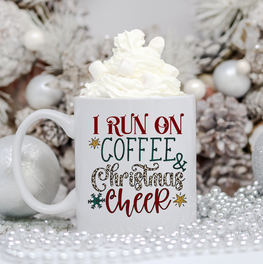 Leopard Coffee and Christmas Cheer 15oz Mug