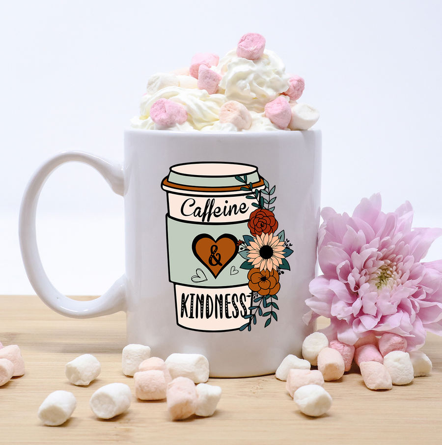 Caffeine and Kindness 15oz Mug