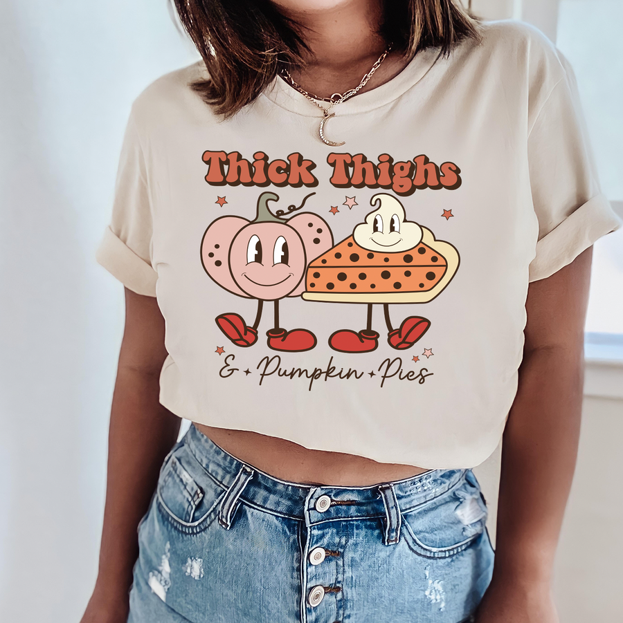 Thick Thighs and Pumpkin Pies Unisex T-shirt