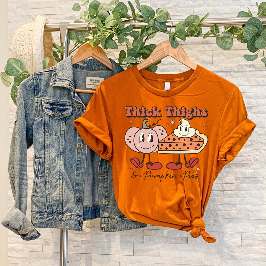 Thick Thighs and Pumpkin Pies Unisex T-shirt