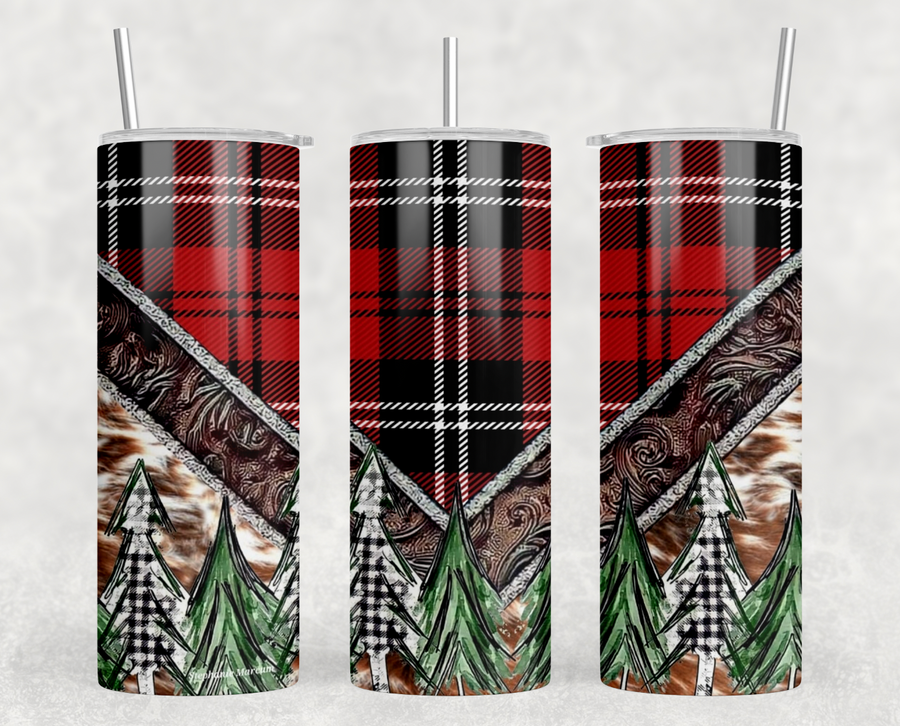 Western Christmas 20oz Skinny Tumbler